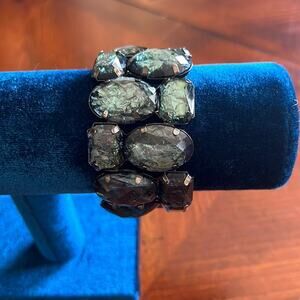Blue/Green Shiny Stone Stretch Bracelet